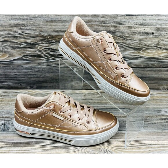Skechers Women's 8.5 Arch Fit Arcade-Glistening Gal Sneaker Rose Gold - Picture 1 of 15